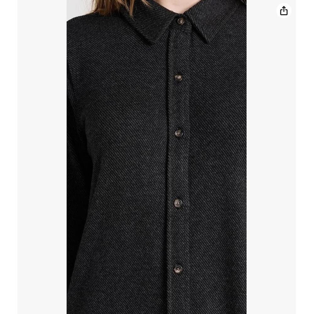 Faherty Women's Legend Long Sleeve Black Shirt Sweater Dress - Picture 3 of 8